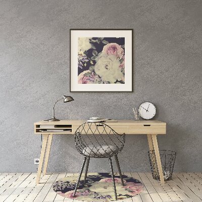 Tapete para cadeira de escritório flores barrocas
