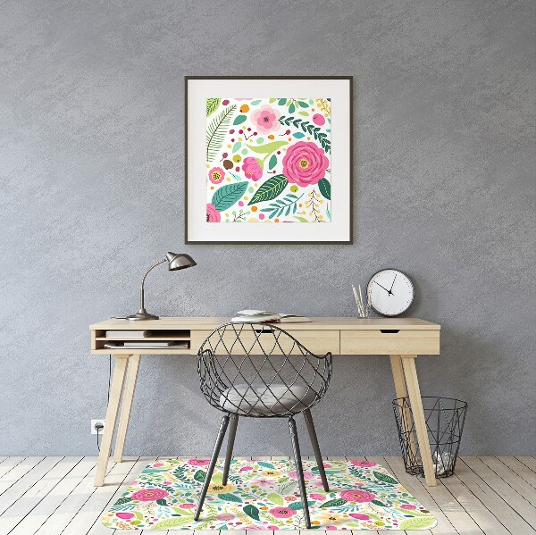 Tapete para escritório Flores coloridas