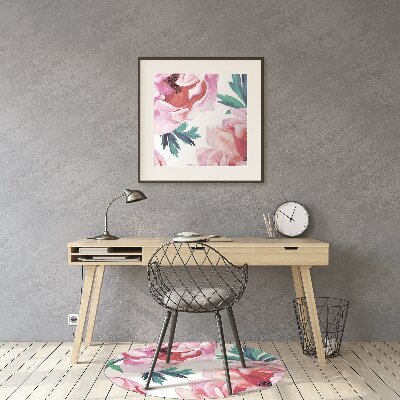 Tapete para cadeira de escritório Flor de papoula