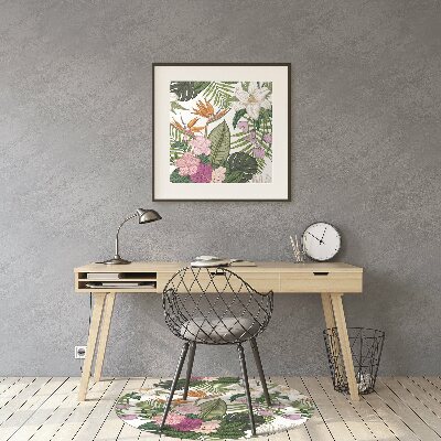 Tapete para cadeira de escritório Flores exóticas