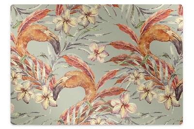 Tapete para escritório Pintando Flamingos