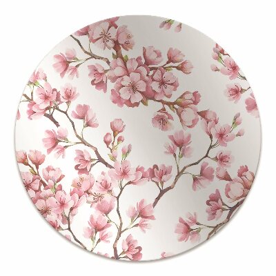 Tapete para cadeira de escritório flores cor de rosa