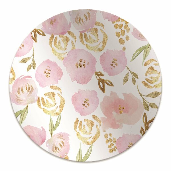 Tapete para cadeira de escritório flores cor de rosa