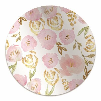 Tapete para cadeira de escritório flores cor de rosa