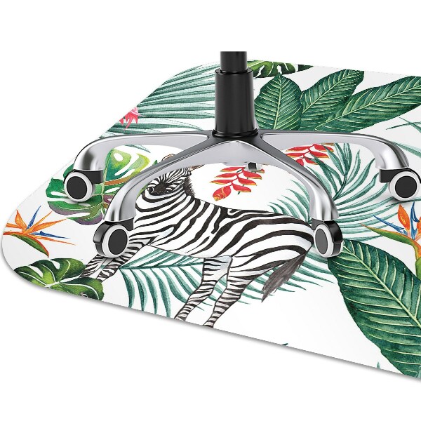 Tapete para cadeira de escritório Flamingo e zebra