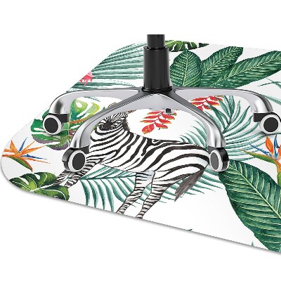 Tapete para cadeira de escritório Flamingo e zebra