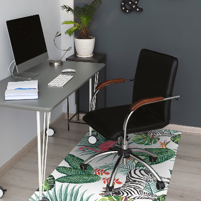 Tapete para cadeira de escritório Flamingo e zebra