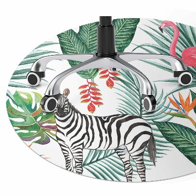 Tapete para cadeira de escritório Flamingo e zebra