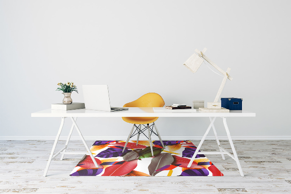 Tapete para cadeira de escritório Folhas coloridas