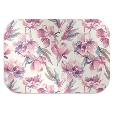Tapete para cadeira de escritório flores cor de rosa