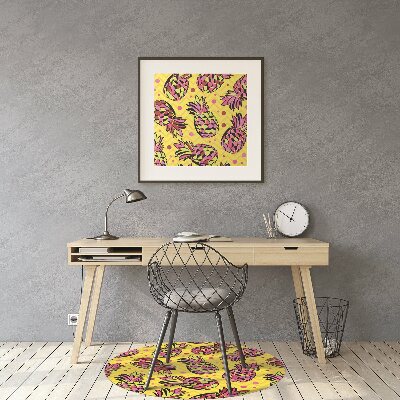 Tapete para cadeira de escritório Abacaxis rosa