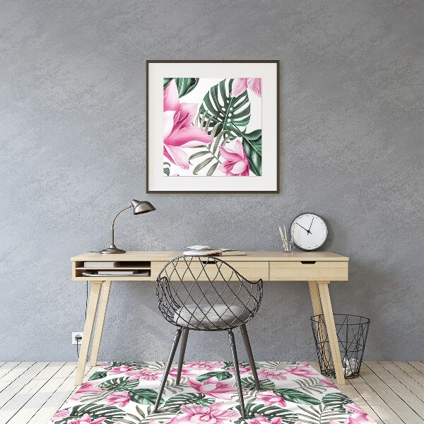 Tapete para cadeira de escritório Jardim Rosa