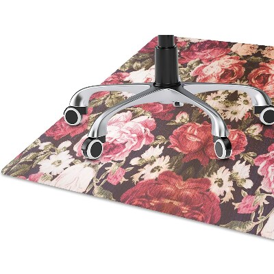 Tapete para cadeira de escritório rosas vermelhas
