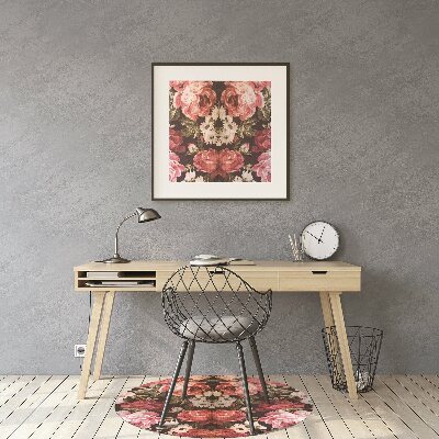 Tapete para cadeira de escritório rosas vermelhas