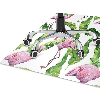 Tapete para cadeira de escritório Flamingo e folhas