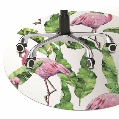 Tapete para cadeira de escritório Flamingo e folhas