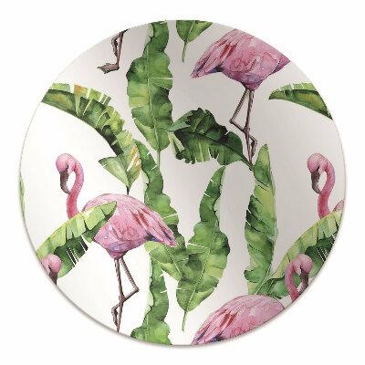 Tapete para cadeira de escritório Flamingo e folhas