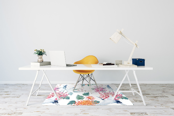 Tapete para cadeira de escritório Garças em flores