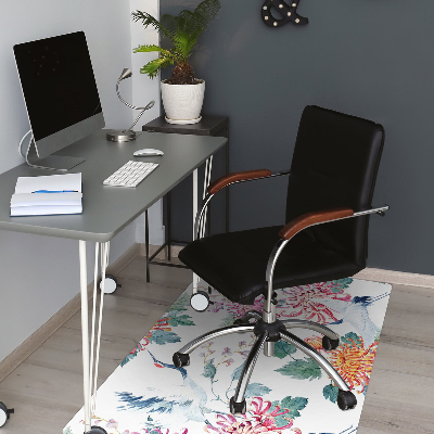 Tapete para cadeira de escritório Garças em flores
