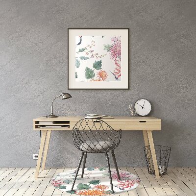 Tapete para cadeira de escritório Garças em flores