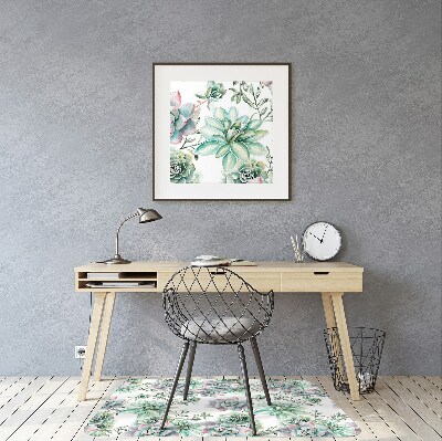 Tapete para cadeira de escritório Aquarela floral