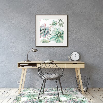 Tapete para cadeira de escritório Aquarela floral