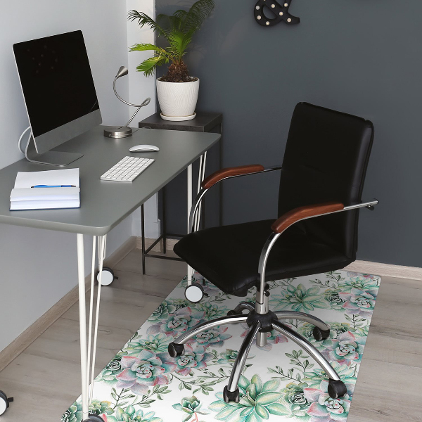 Tapete para cadeira de escritório Aquarela floral