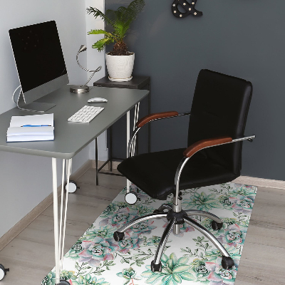 Tapete para cadeira de escritório Aquarela floral