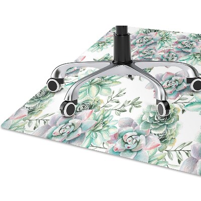 Tapete para cadeira de escritório Aquarela floral