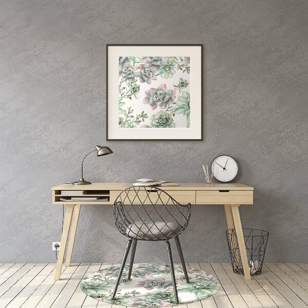 Tapete para cadeira de escritório Aquarela floral