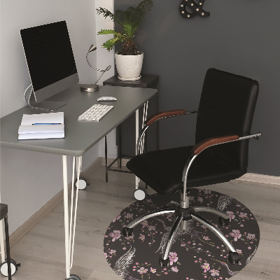 Tapete para cadeira de escritório Garças e flores