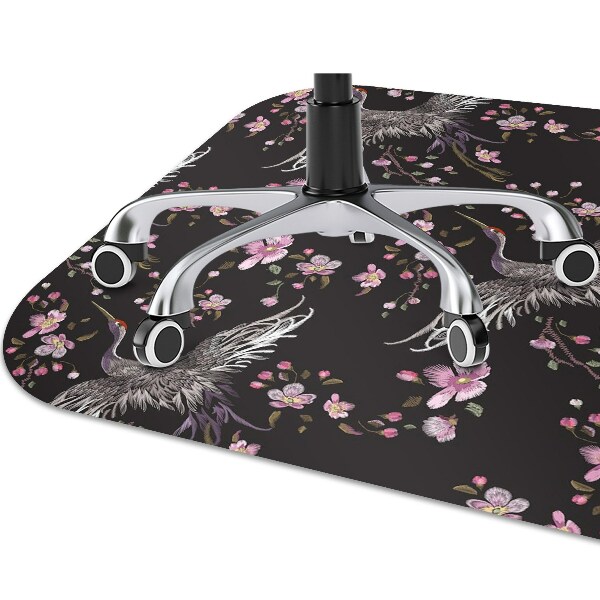 Tapete para cadeira de escritório Garças e flores