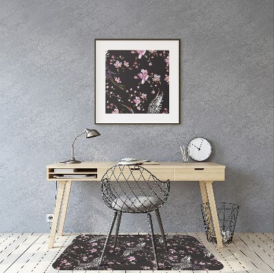 Tapete para cadeira de escritório Garças e flores