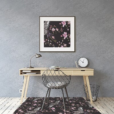 Tapete para cadeira de escritório Garças e flores