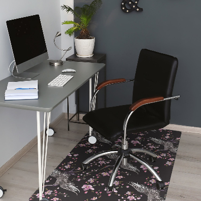 Tapete para cadeira de escritório Garças e flores