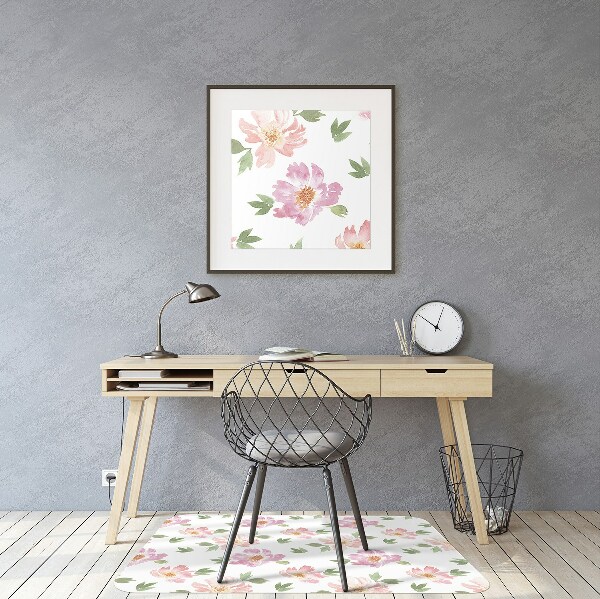 Tapete para escritório Flores em aquarela