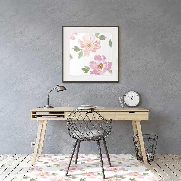 Tapete para escritório Flores em aquarela