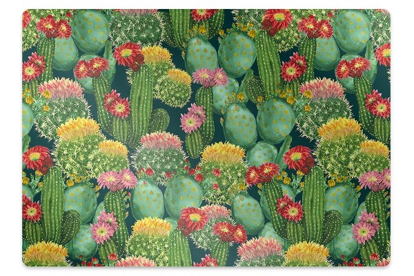 Tapete para cadeira de escritório Cactos florescendo