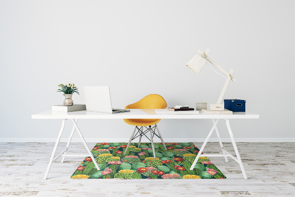 Tapete para cadeira de escritório Cactos florescendo
