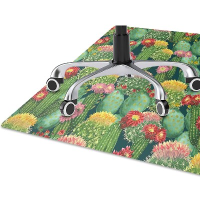 Tapete para cadeira de escritório Cactos florescendo