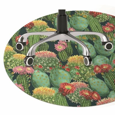 Tapete para cadeira de escritório Cactos florescendo