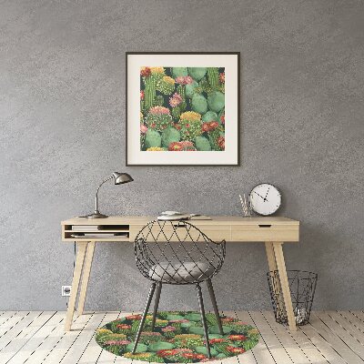 Tapete para cadeira de escritório Cactos florescendo