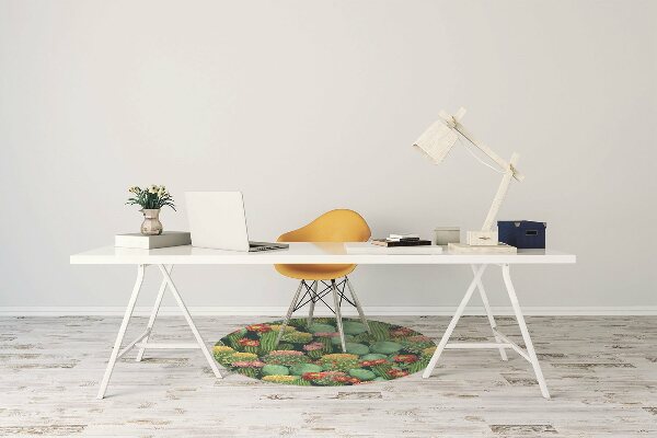 Tapete para cadeira de escritório Cactos florescendo