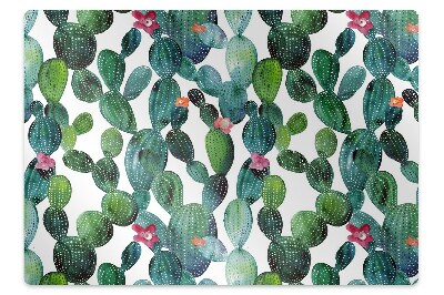 Tapete para cadeira de escritório Cactos com flores