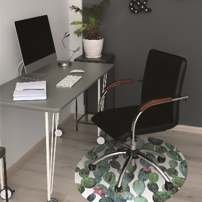 Tapete para cadeira de escritório Cactos com flores