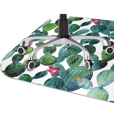 Tapete para cadeira de escritório Cactos com flores