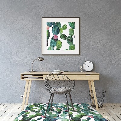 Tapete para cadeira de escritório Cactos com flores