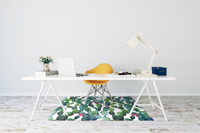 Tapete para cadeira de escritório Cactos com flores