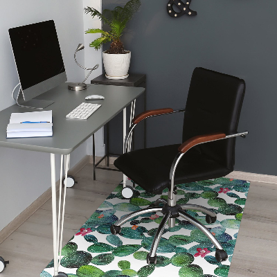 Tapete para cadeira de escritório Cactos com flores