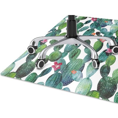 Tapete para cadeira de escritório Cactos com flores
